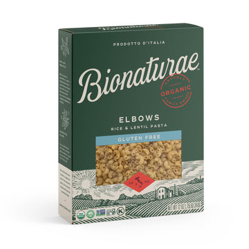 Bionaturae Elbow Pasta Noodles - Gluten Free Pasta Organic, Rice & Lentil Pasta, Kosher Certified, High Protein, Non-GMO Verified, USDA Certified, Gluten Free Pastas, Crafted in Italy - 12 Oz