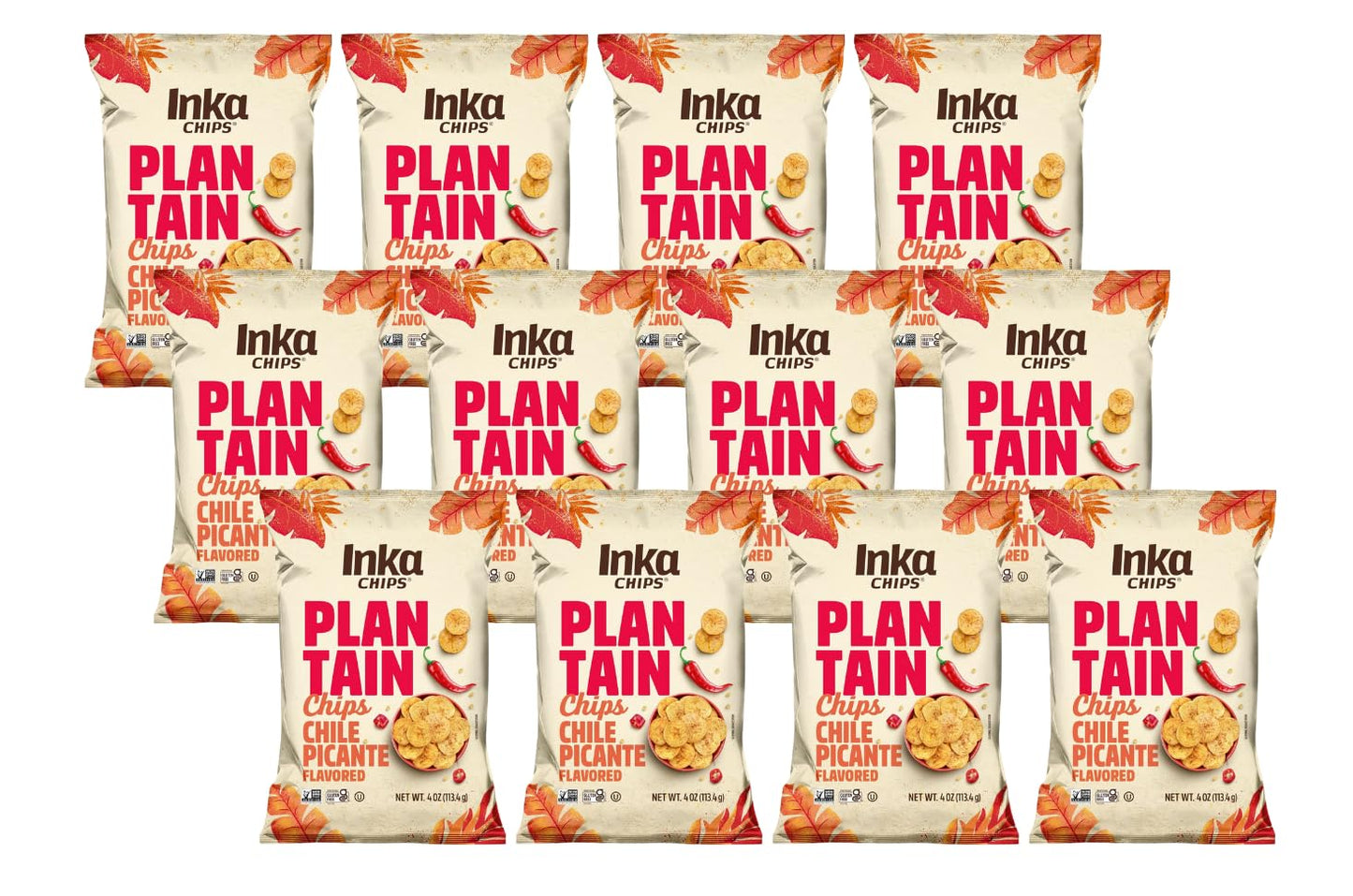 Inka Crops Chile Picante Plantain Chips (Pack of 12)