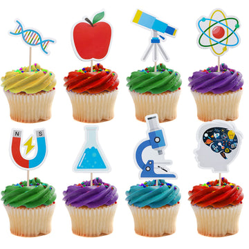 Mulukaya 27Pcs Science Cupcake Toppers Science Rocks Cake Picks For Birthday Party Decoration Supplies