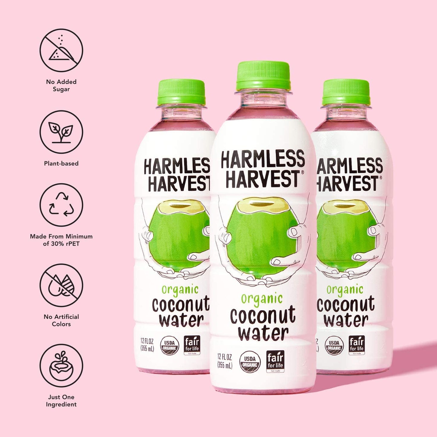 Harmless Harvest Coconut Water Organic Drink 32 Fl Oz - Natural Electrolyte Hydration, No Sugar Added, No Artificial Ingredients