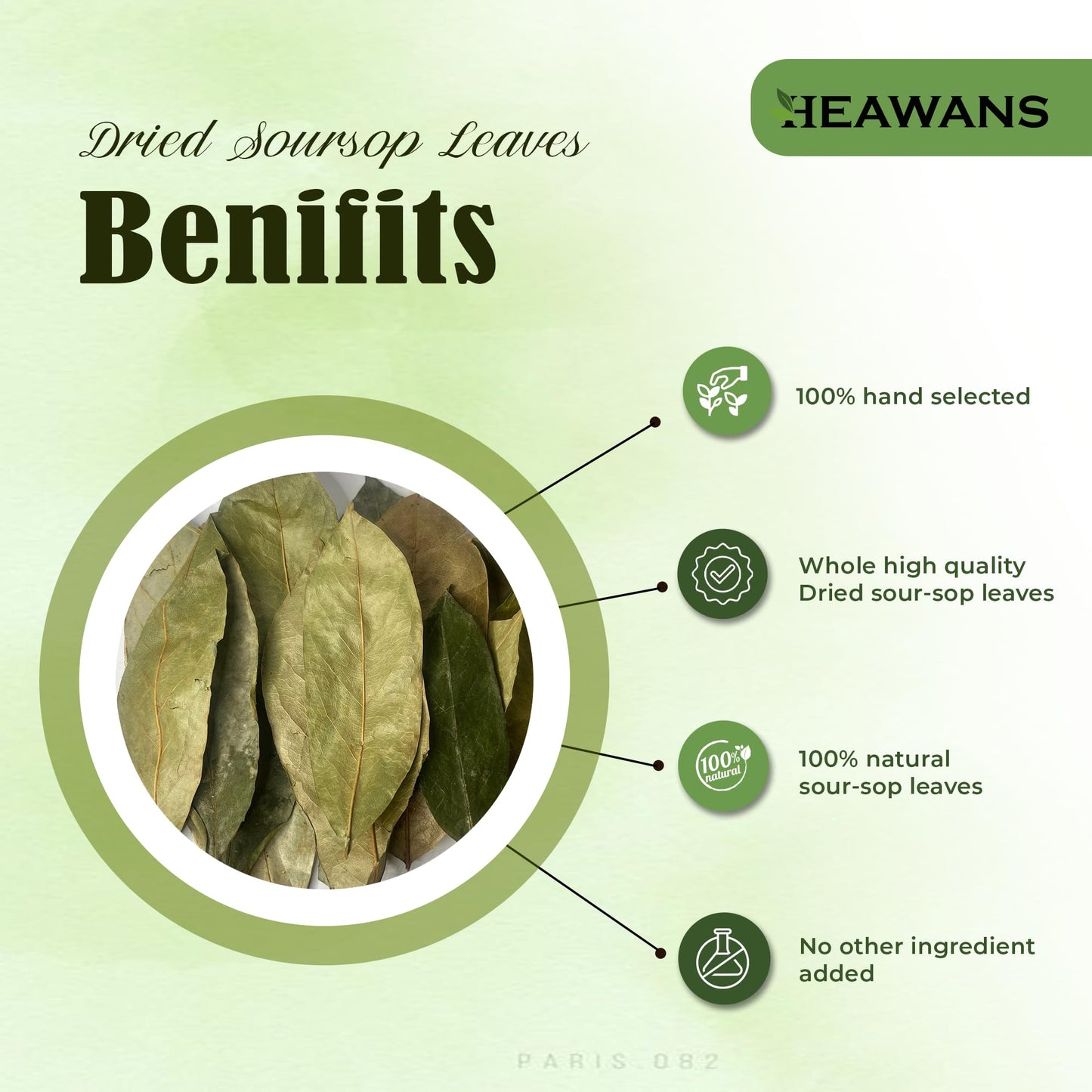100% Natural Dried Soursop Leaves From Ceylon Sri Lanka 1Oz (28G)