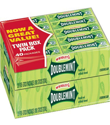 Wrigley Doublemint 5 Stick Gum (40 Packs)