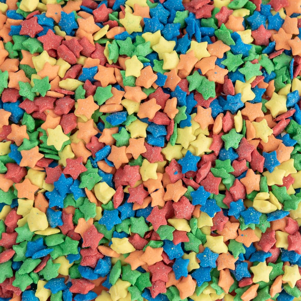 Cake Mate Bright Stars Confetti Sprinkles - Colorful Red, Yellow, Green & Blue Star Sprinkles For Cakes, Cupcakes, Cookies, And