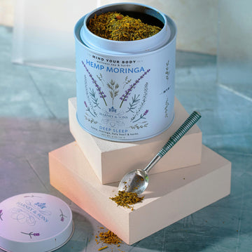 Harney & Sons Hemp Moringa Tea Blend, Wellness, Deep Sleep Blend, 5 Oz Tin