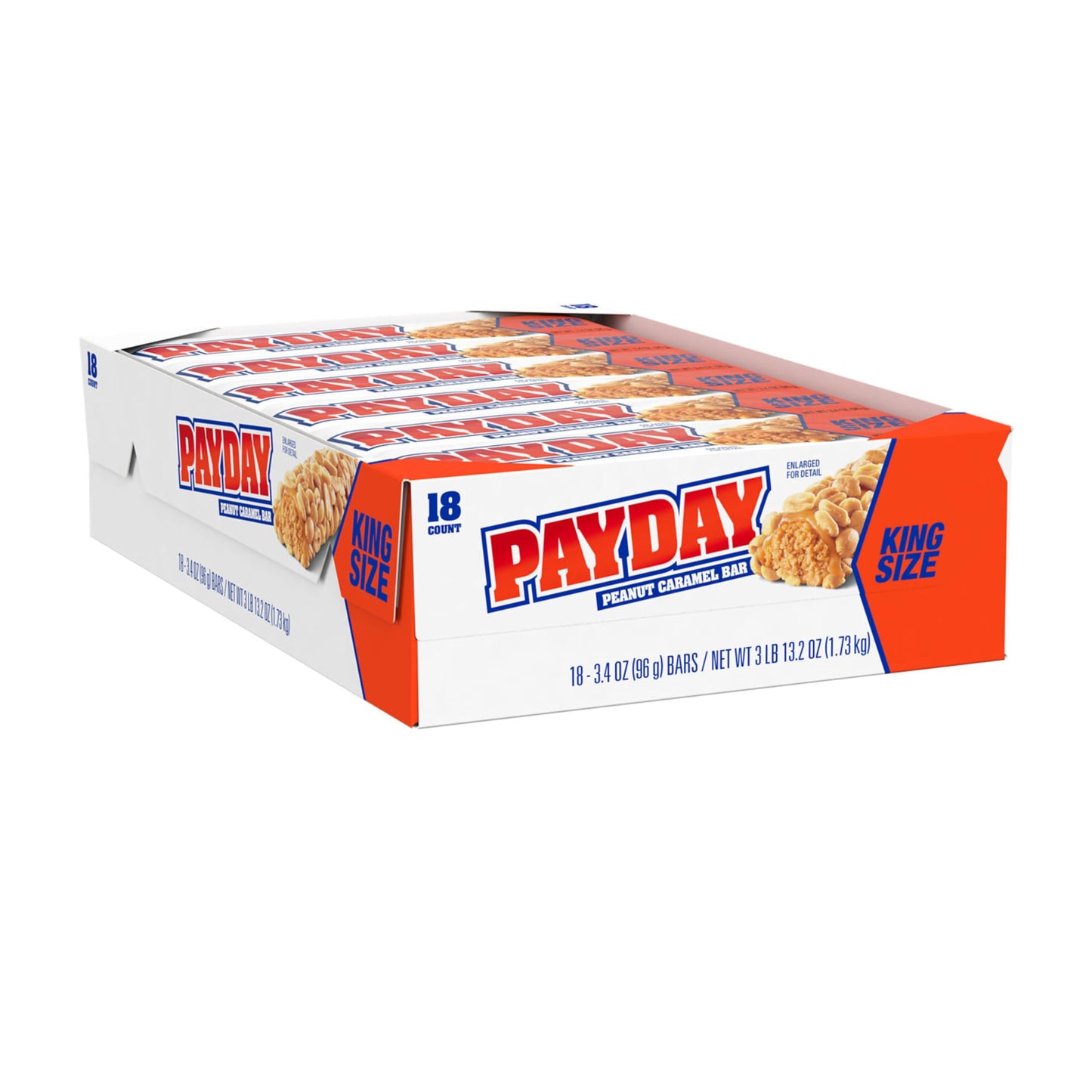 PayDay Peanut Caramel Candy Bars, King Size, 3.4 oz, 18 Count (Pack of 1)