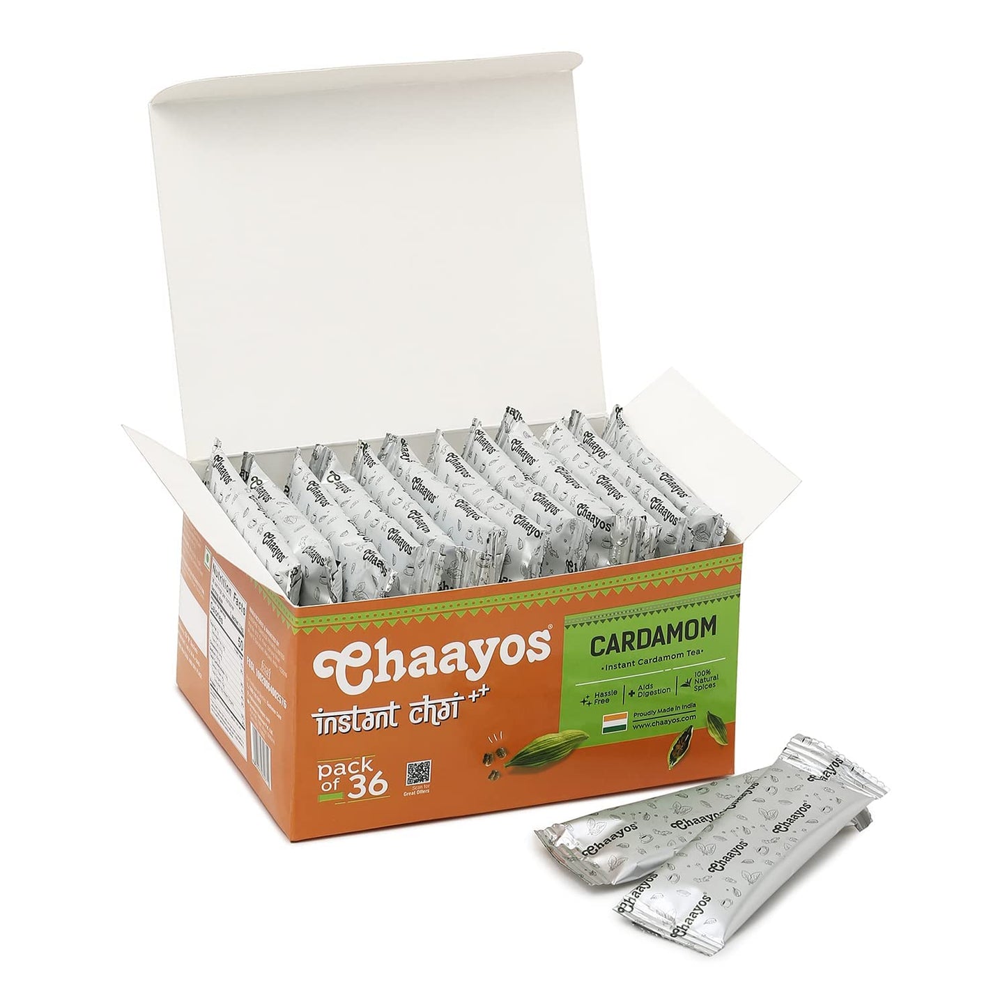 Chaayos Instant Cardamom Chai Tea Latte - Pack Of 36Instant Powdered Mixinstant Cardamom Premixchai Tea Powderassam Instant Teai