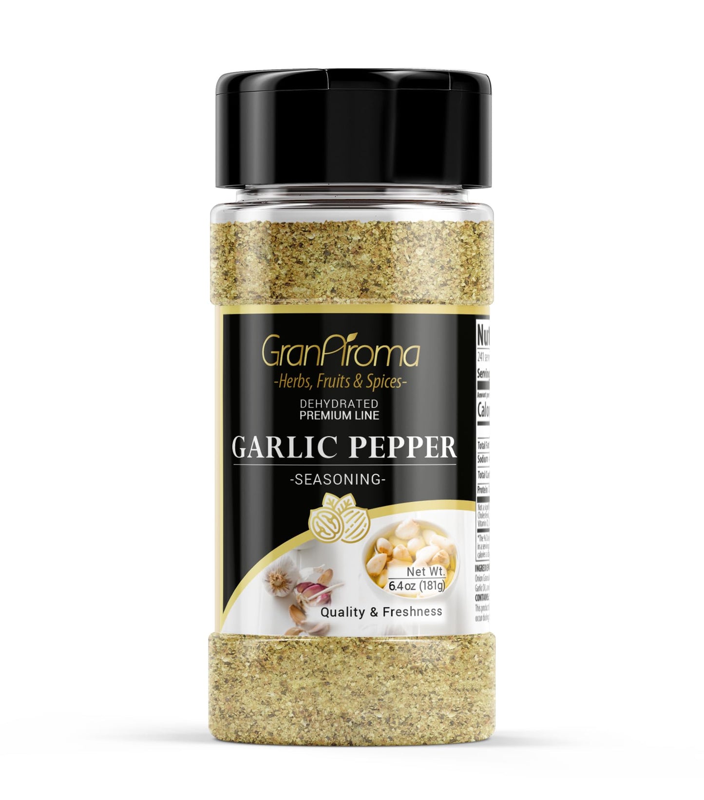 GranAroma Garlic Pepper, 6.4 oz, Seasoning Blend, Soups & Sauces, Aromatic