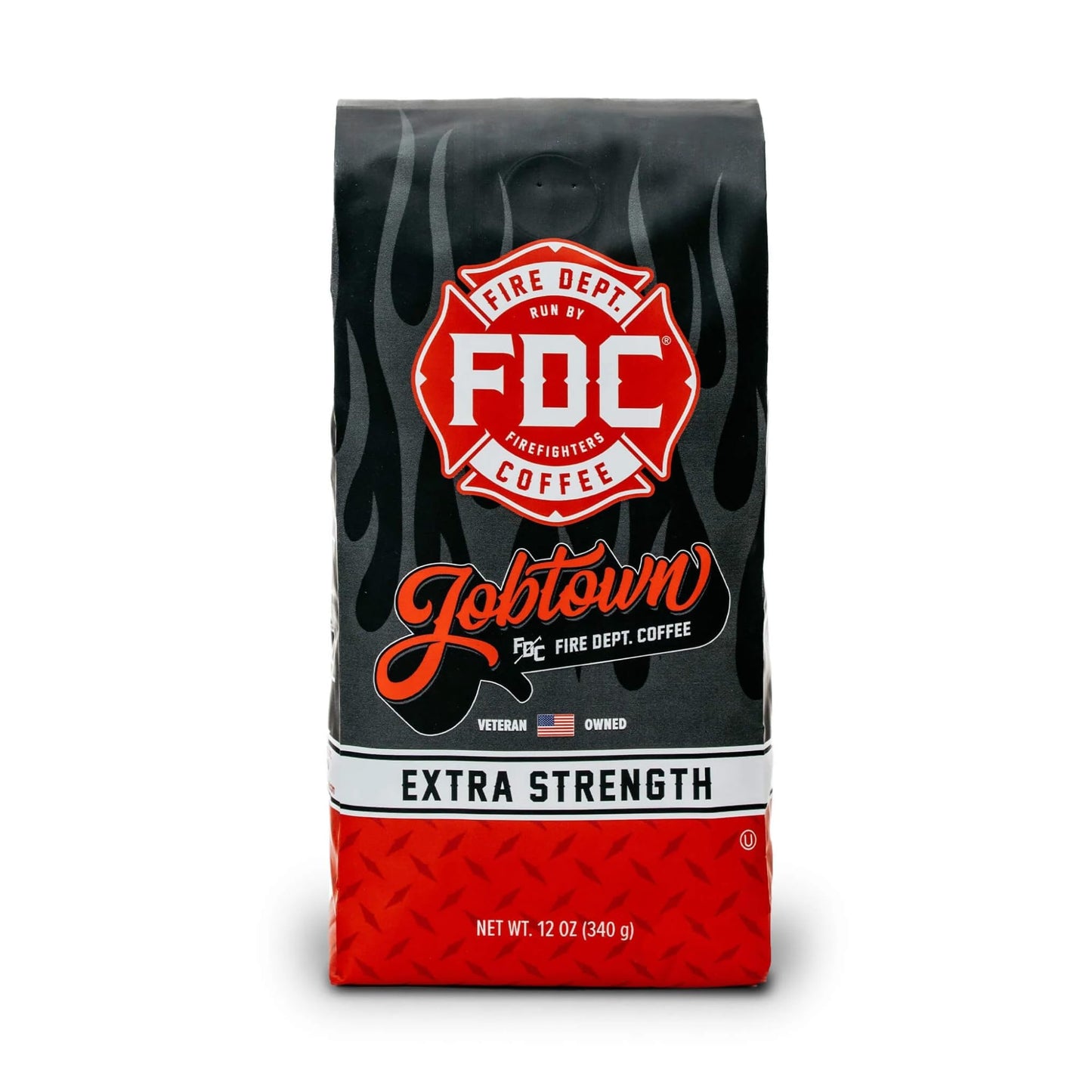 Fire Department Coffee Extra Strength Ground Coffee - Rich Dark Roast - 12 oz - Veteran Owned