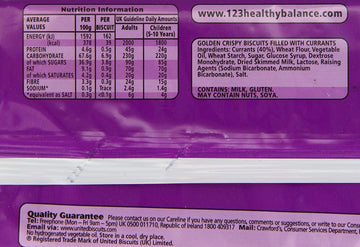 Crawford's Garibaldi Biscuits, 100g (Pack of 12) - Deliciously Crunchy Treats for Tea Time & Snacking