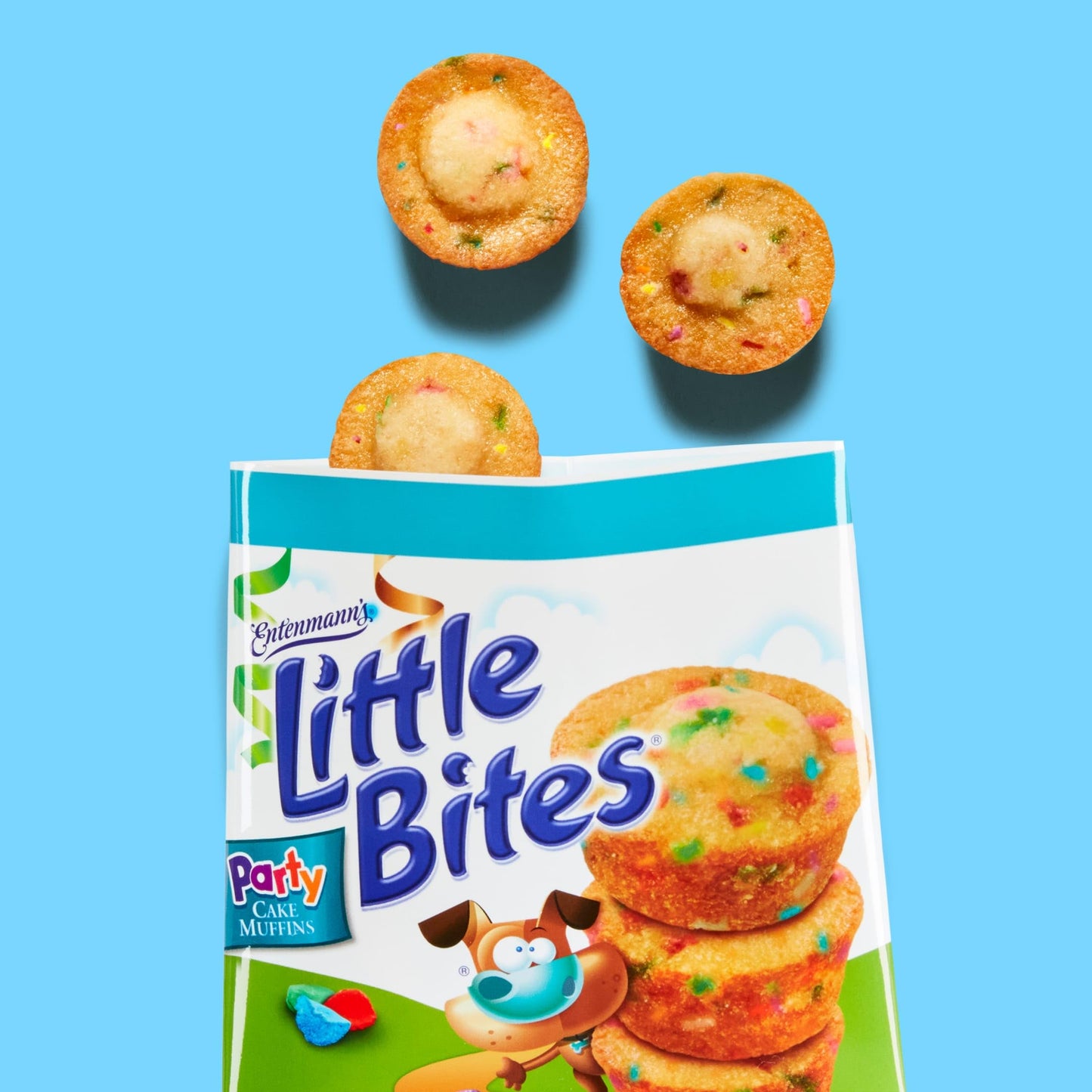 Entenmanns Little Bites Party Cake Muffins, Pouches of Mini Muffins, 8.25 Oz, 5 Count