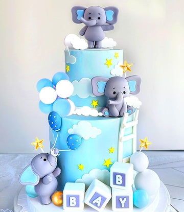 Jevenis Its A Boy Elephant Cake Topper Baby Shower Decoration Elephant Baby Boy Party Supplies Oh Boy Cake Topper