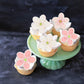 Ephlyn Edible Cherry Blossom Cake Decoration 54Pcs Wafer Paper Flowers 1.8x1.8 inches Pink White