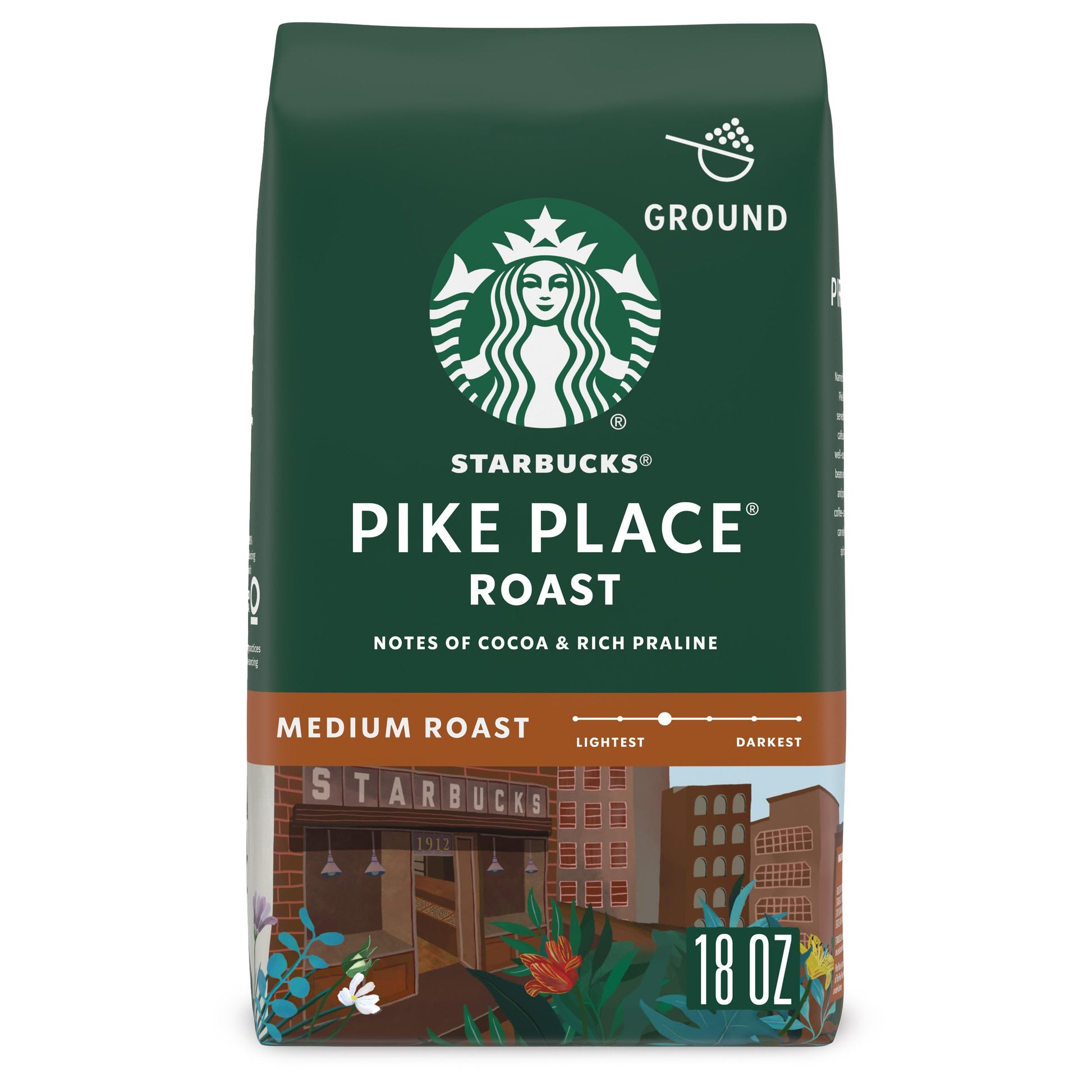 Starbucks Ground Coffee Medium Roast 100% Arabica 18 oz Bag