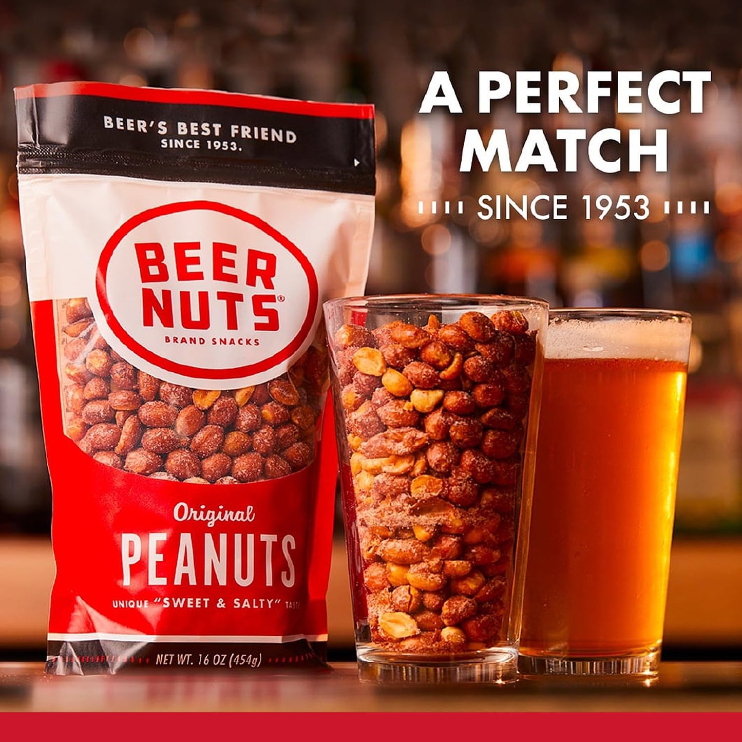 malt-inspired NUTS Original Peanuts - Sweet & Salty Snack - Gluten Free, Low Sodium - 30oz Resealable Bag