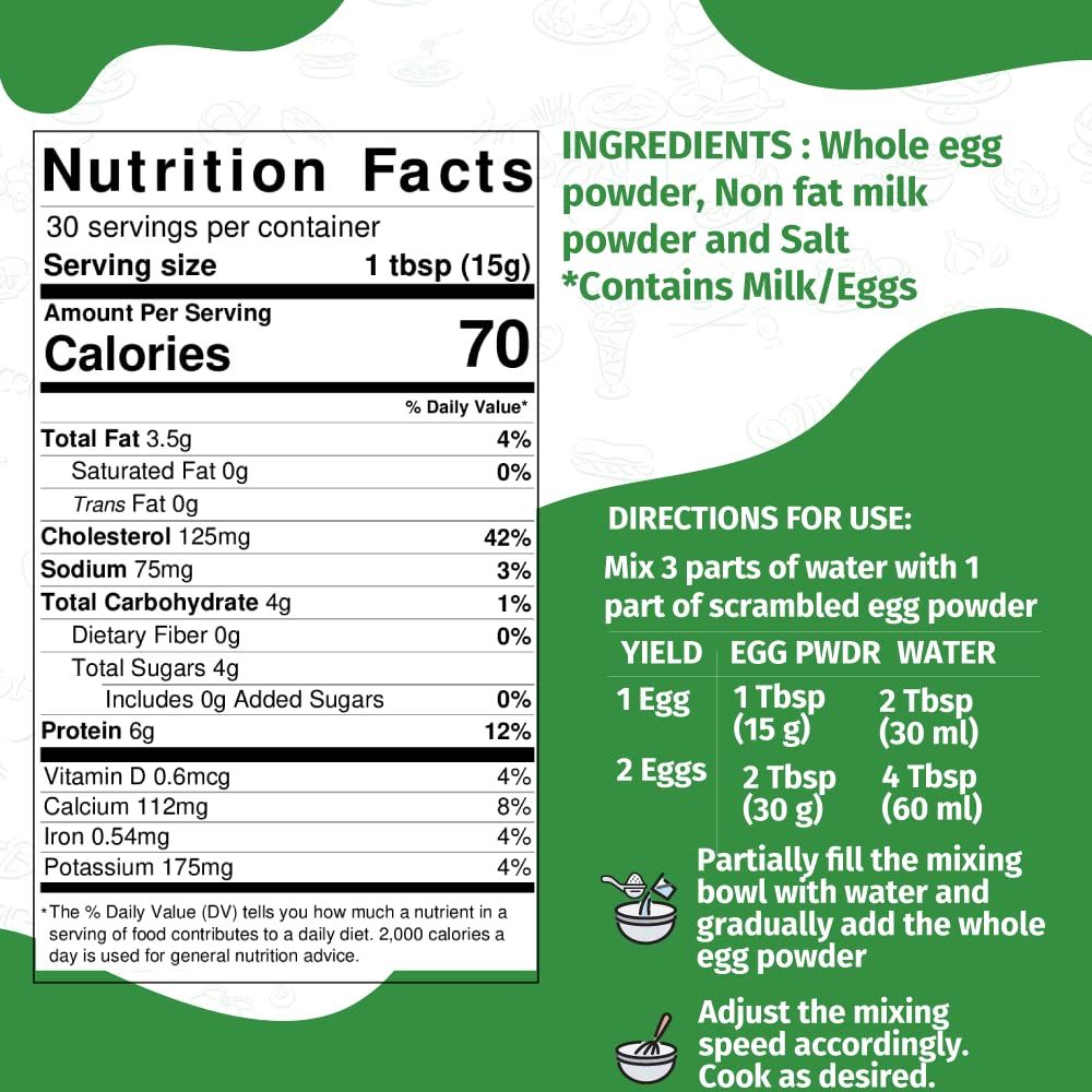 Eggylicious Egg Scramble Mix – Protein Packed, Preservative Free – 1 lb Jar