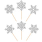24 Pcs Snowflake Cupcake Toppers Glitter Frozen Snowflake Cupcake Picks Winter Wonderland Cake Decorations For Winter Frozen The