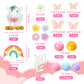 37 Pcs Unicorn Cake Topper, Unicorn Rainbow Cake Decorations With Rainbow Stars Unicorn Balls Happy Birthday Cake Decorations Fo