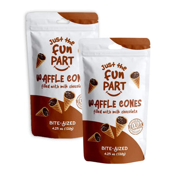 Just The Fun Part Mini Waffle Cones, Filled with Belgian Chocolate, 4.23 oz (Pack of 2)