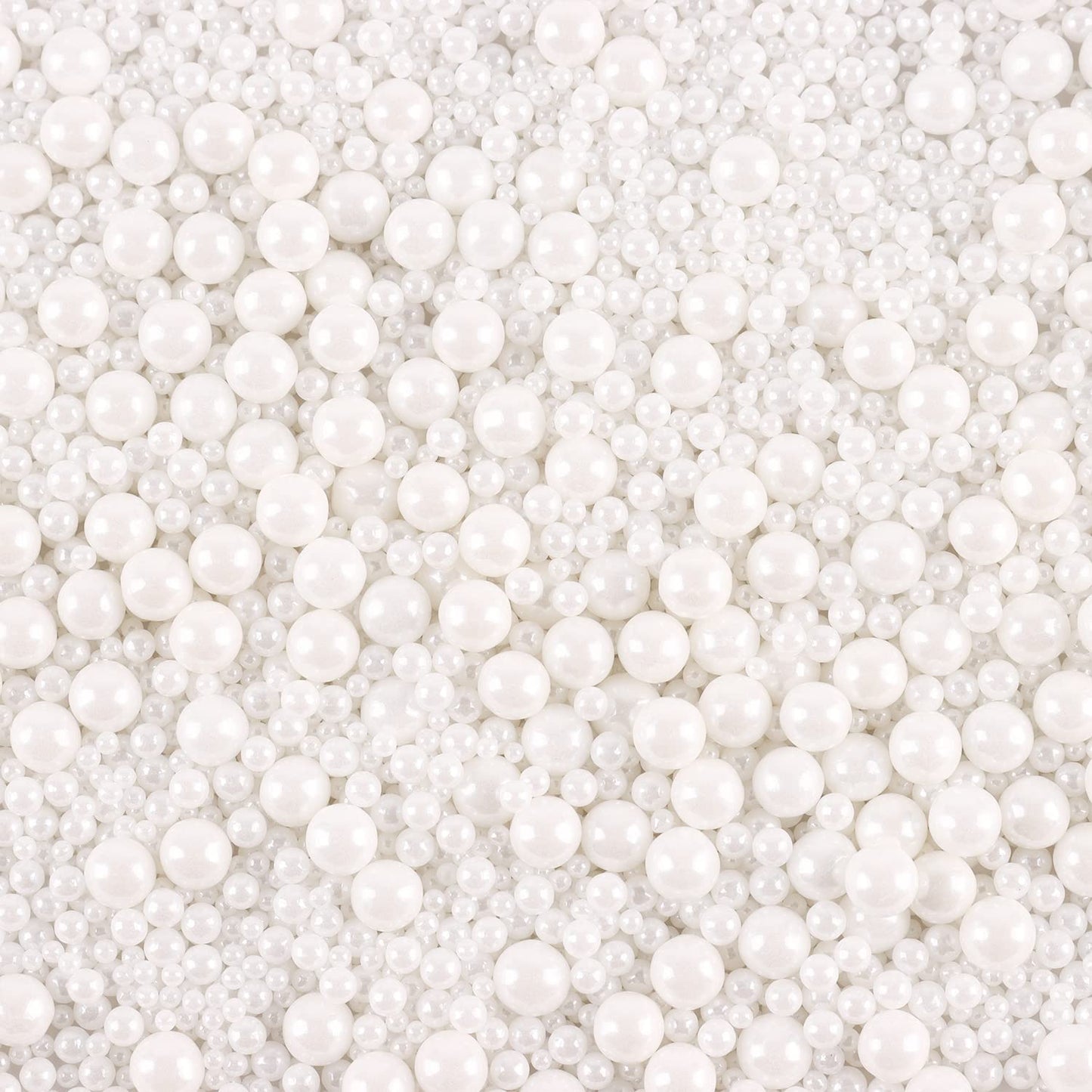 Cobakey Edible Sprinkles for Cake Decorating, 7 Ounce, White Pearl Sugar Candy for Cupcakes, Cookies, and Ice Cream Toppings