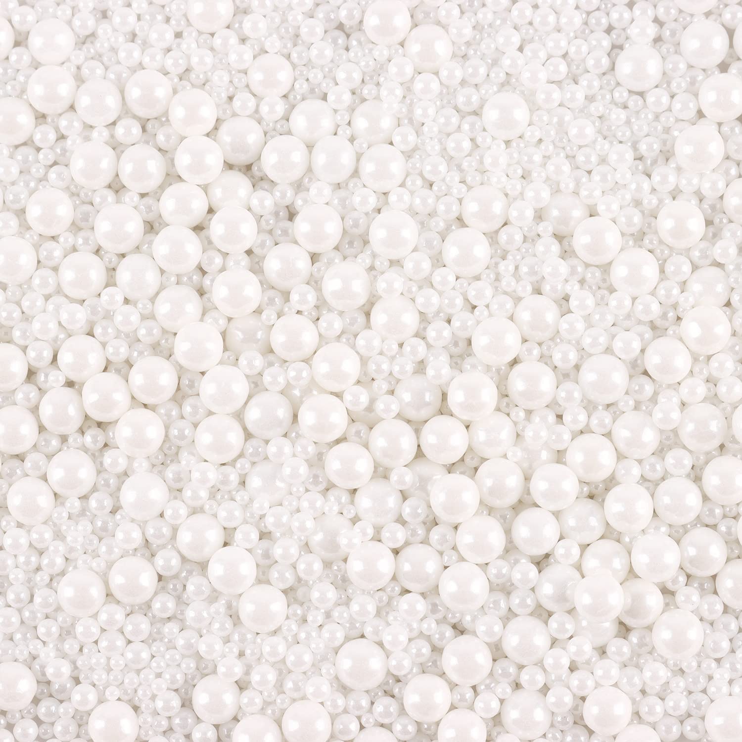 Cobakey Edible Sprinkles for Cake Decorating, 7 Ounce, White Pearl Sugar Candy for Cupcakes, Cookies, and Ice Cream Toppings