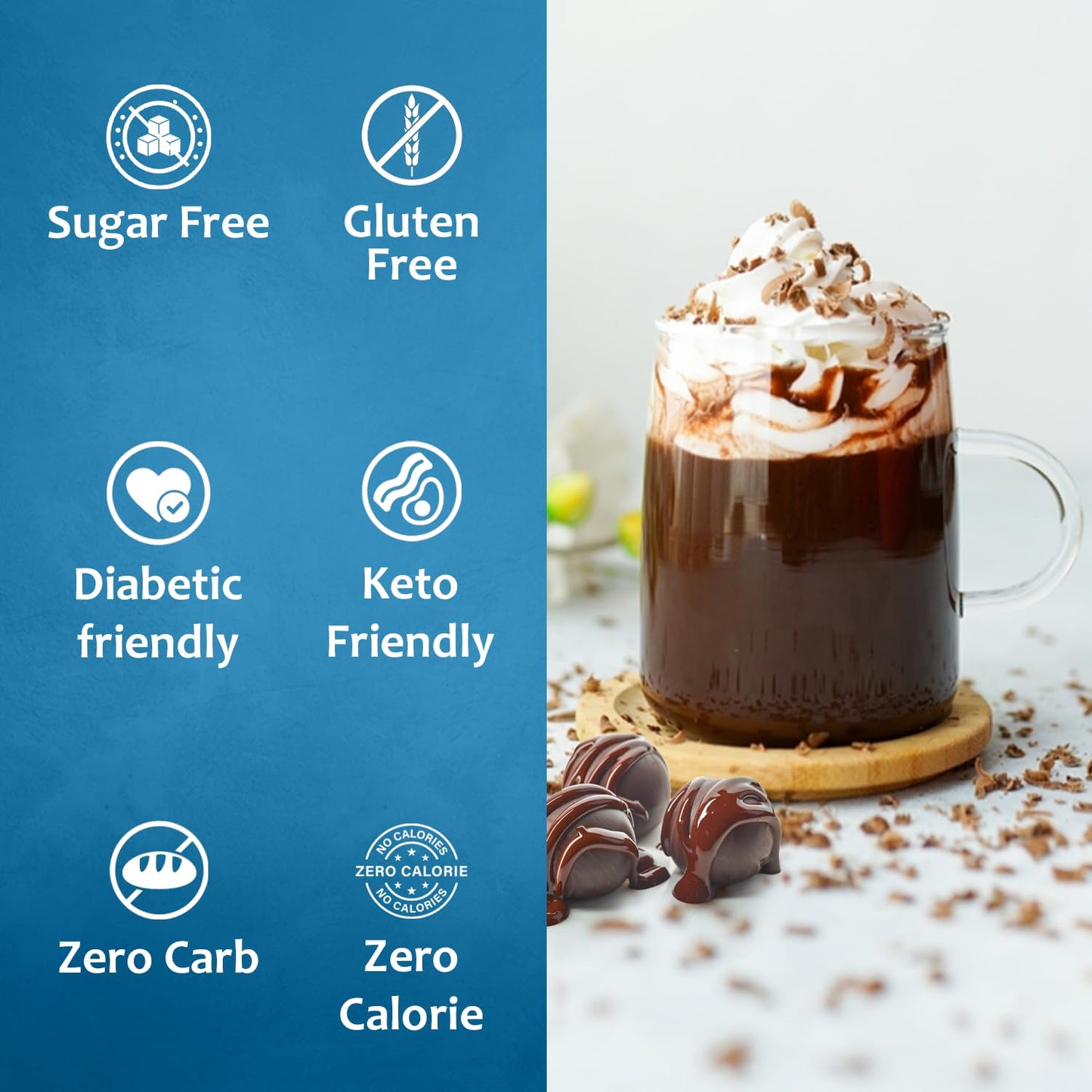 Syruvia Sugar-Free Swiss Chocolate Coffee Syrup - 25.4 fl oz. Premium Coffee Flavoring Syrup. 0 Calories, Kosher, and Gluten-Fre