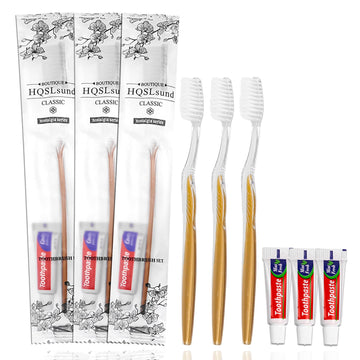 Hqslsund 50 Pack Disposable Toothbrushes With Toothpaste Individually Wrapped, Travel Toothbrush Kit, Hotel Toothbrushes Bulk Fo