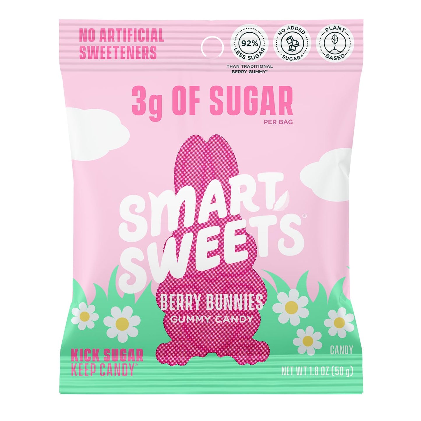 Smartsweets Berry Bunnies Easter Candy, 1.8Oz (Pack Of 14),Gummy Candy With Low Sugar, Low Calorie, No Artificial Sweeteners, Pl