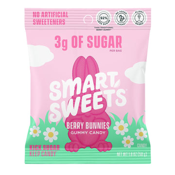 Smartsweets Berry Bunnies Easter Candy, 1.8Oz (Pack Of 14),Gummy Candy With Low Sugar, Low Calorie, No Artificial Sweeteners, Pl