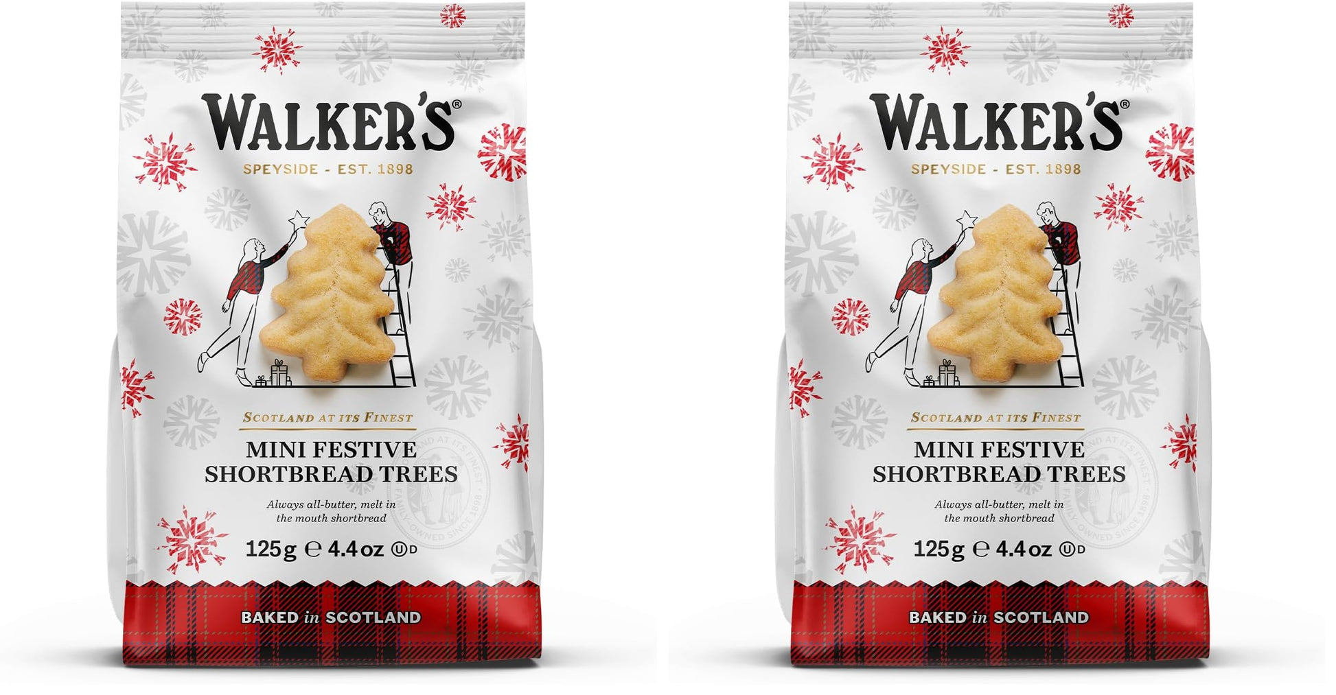 Festive Mini Bag Shortbread Trees (Pack of 2)