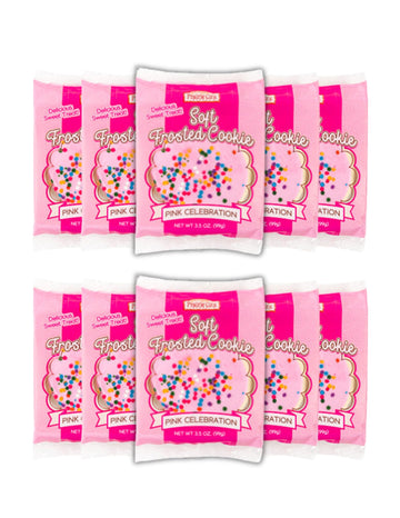 Prairie City Bakery Gourmet Pink Soft Frosted Cookies, Super Sized Down Home Cookie, Individually Wrapped Fresh, Great for Party