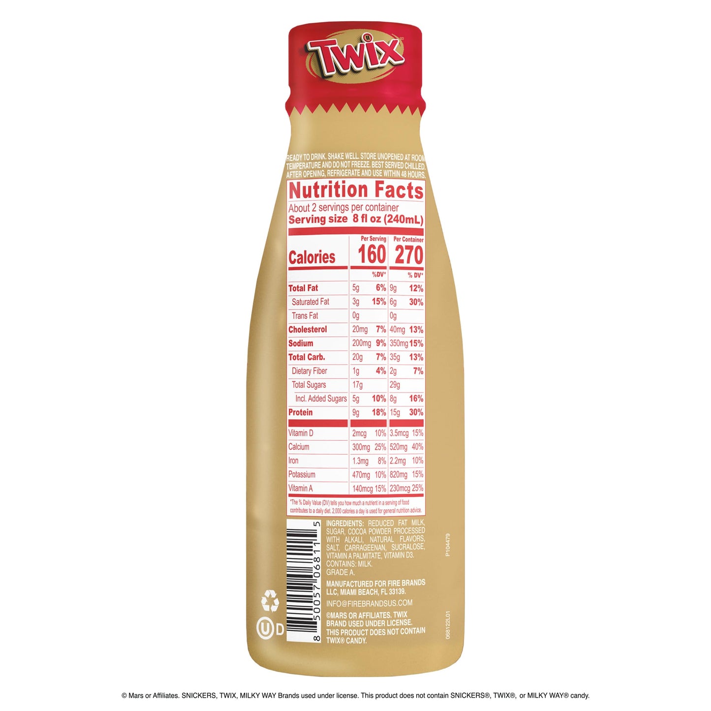 Twix Chocolate Milk - Packed with the flavors of crunchy cookie, delicious caramel and creamy chocolate. Pack of 12, 14 oz Bottl