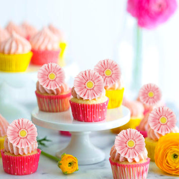 40 Pack Edible Daisy Cupcake Toppers Edible Wafar Paper Spring Bridal Engagement Baby Shower Birthday Party Drink Toppers Annive