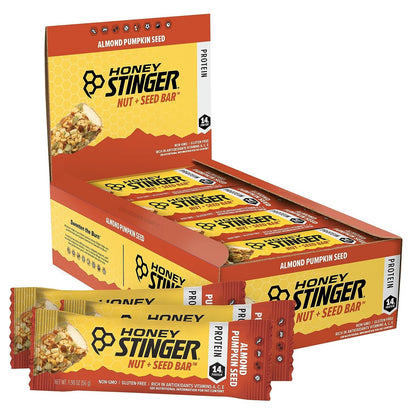 Honey Stinger Nut + Seed Bar | Almond Pumpkin Seed | Protein Packed Food for Exercise, Endurance, Performance and Recovery | Spo