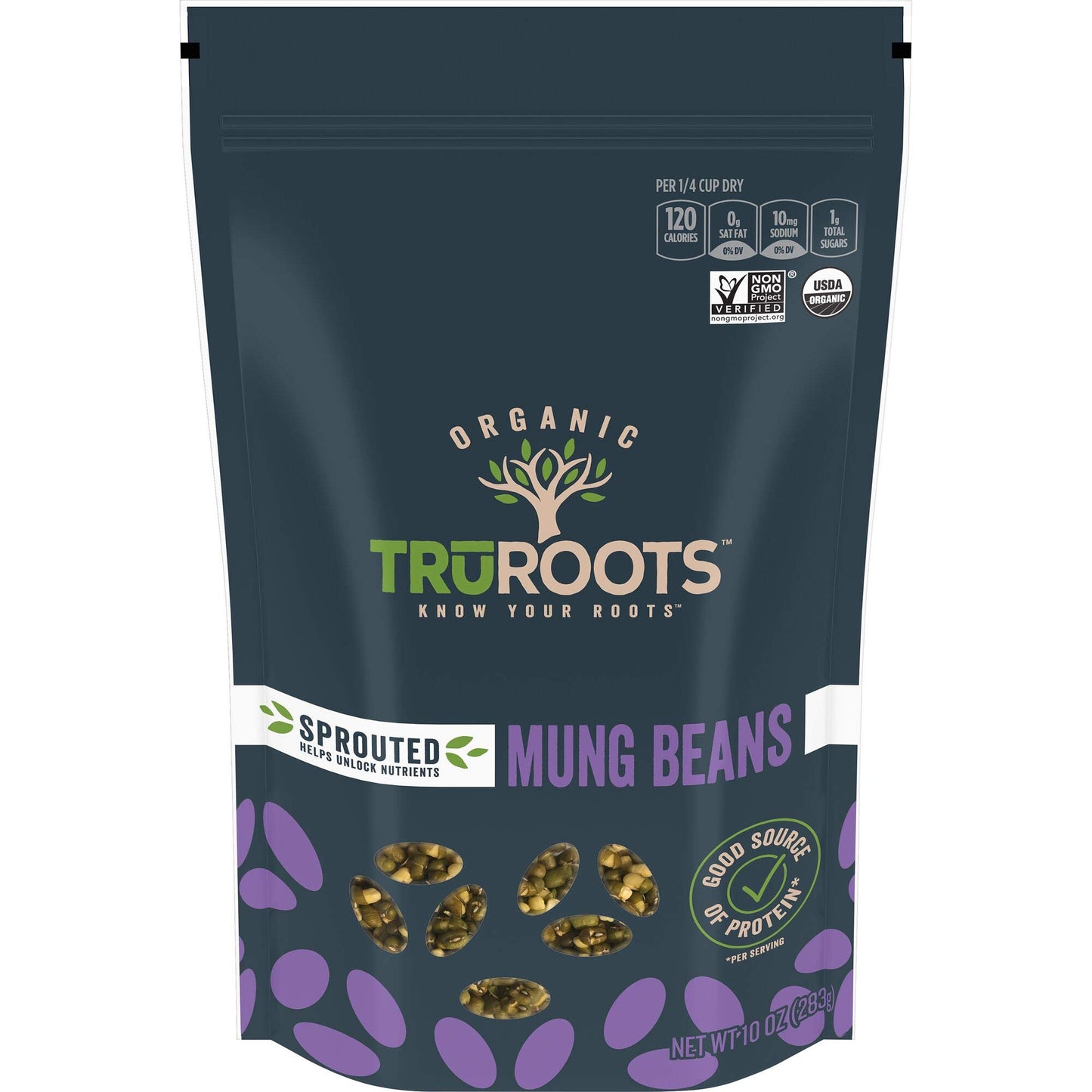 TruRoots Organic Sprouted Mung Beans, Certified USDA Organic, Non-GMO Project Verified, 10 Ounces (Pack of 6)