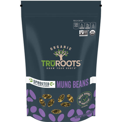 TruRoots Organic Sprouted Mung Beans, Certified USDA Organic, Non-GMO Project Verified, 10 Ounces (Pack of 6)