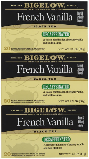 Bigelow Decaf French Vanilla Tea Bags - 20 Ct - 3 Pk