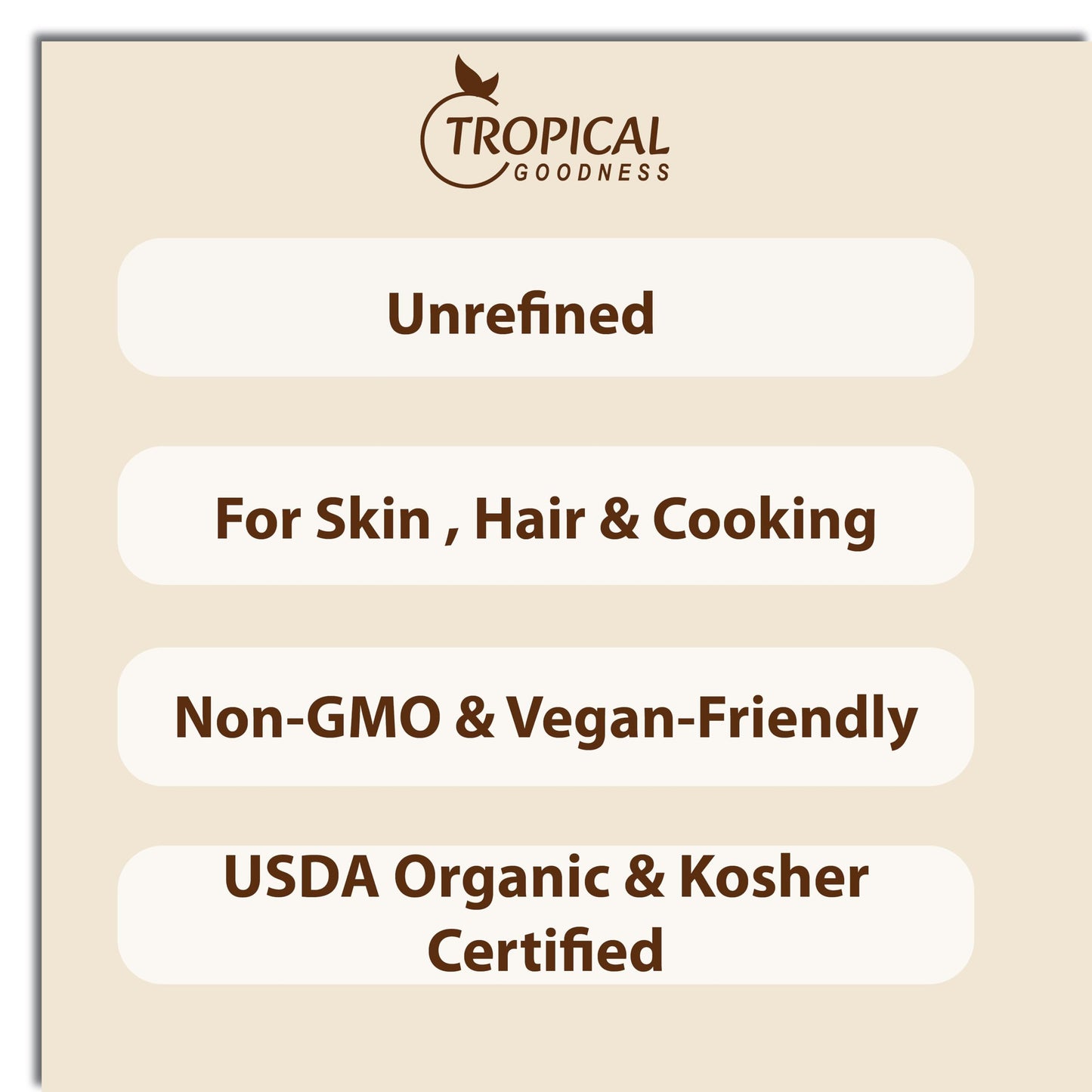 Tropical Goodness Organic Liquid Coconut Oil 16oz - Glass Jar - No Plastic, Cold Pressed, Non-GMO, Gluten-Free, for Cooking, Bak