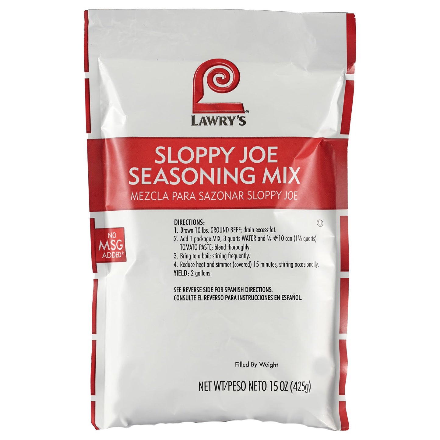 Lawrys Sloppy Joe Seasoning Mix, 15 oz - Premium Blend of Spices for Sloppy Joes and Stuffed Peppers, Model PP-GRCE40110