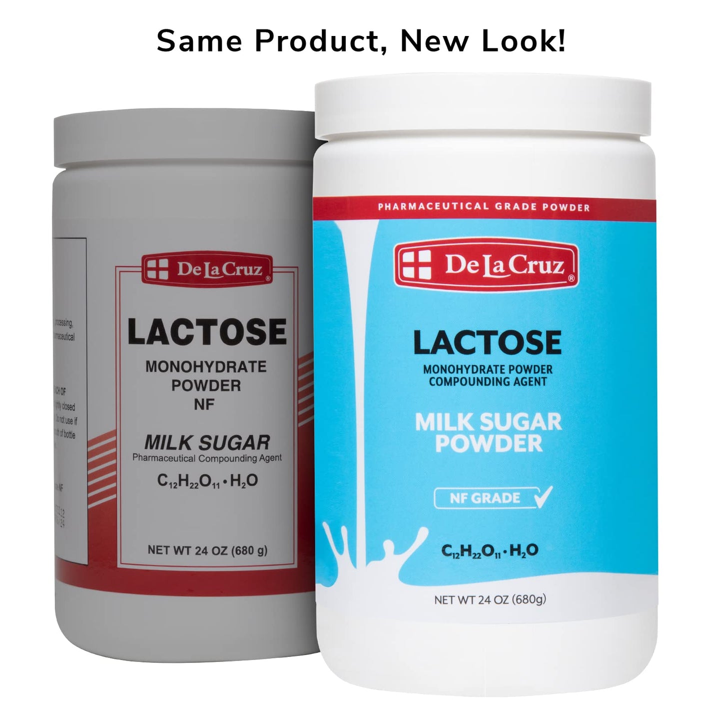 De La Cruz Lactose Powder - Pure Lactose Monohydrate Milk Sugar NF Grade, 24 OZ