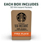 Starbucks VIA Instant Coffee, Medium Roast, Pike Place, 50 Packets, Single-Serve, 100% Arabica