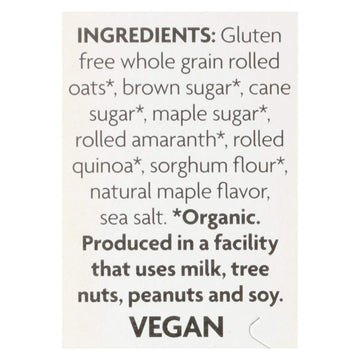 Natures Path Organic Brown Sugar Maple Hot Oatmeal, 11.3 Ounce - 6 per case.