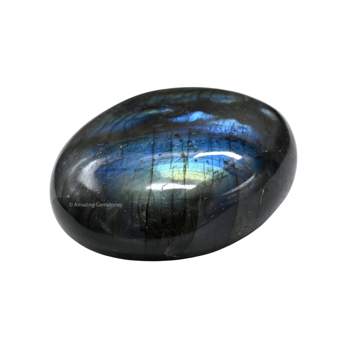 Labradorite Palm Stone - Pocket Massage Worry Stone For Natural Body Chakra Balancing, Reiki Healing And Crystal Grid