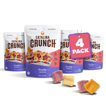 Catalina Crunch Fruity High Fiber Cereal 4 Pack | Low Carb, Sugar Free, Gluten Free | Vegan, Plant Based Protein | Breakfast Protein Cereals | Keto Friendly Food