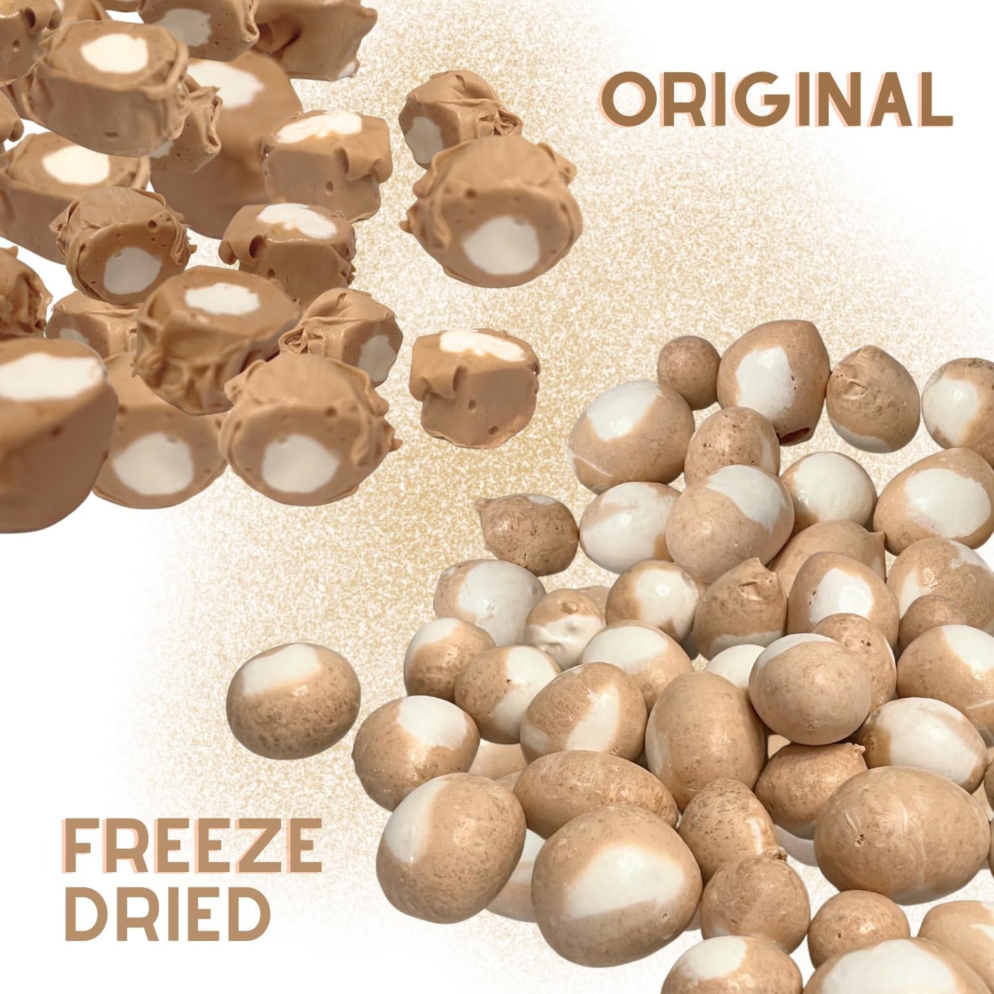 Airmont Farm Freeze-Dried Candy Salt Water Taffy - Root malt-inspired Flavor, Bite-Sized Pieces, 2 oz, Crunchy Snack