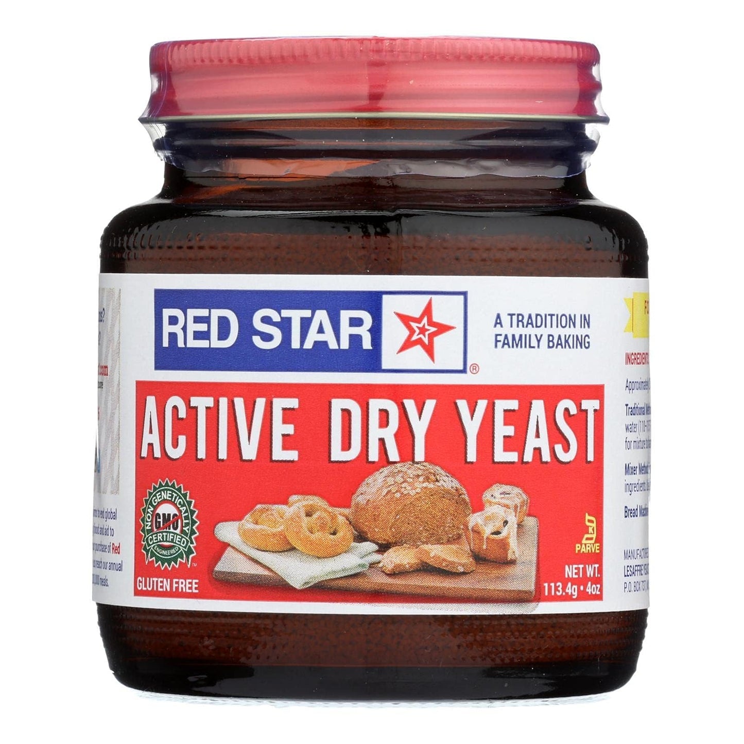 Red Star Active Dry Yeast Baking Powder 4 oz (Pack of 12)