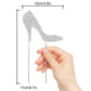 LINGTEER High Heel Cake Topper Silver Rhinestone Crystal 3.94x6.69
