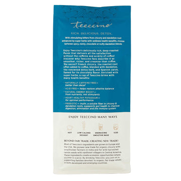 Teeccino Dandelion Coconut Herbal Coffee - Caffeine-Free, Gluten Free, Medium Roast, 10 oz