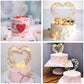 Kipetto Love Heart Pearl Cake Toppers With Led Light For Birthday Wedding Anniversary Party Decor