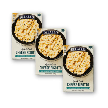 DeLallo Quick Cook Cheese Risotto Rice Mix, Made in Italy, Ready in 15 Minutes, Non-GMO, Authentic Italian Recipe, Creamy Textur