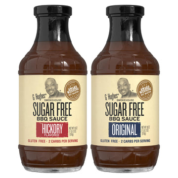 G Hughes Sugar Free BBQ Sauces Pack of 2 - Hickory & Original, Gluten Free, 18 oz